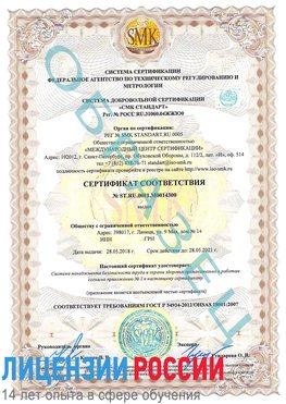 Образец сертификата соответствия Североморск Сертификат OHSAS 18001